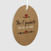 オーナメントピンクのハート結婚矢印 – の記念日 –  オーナメント (正面)