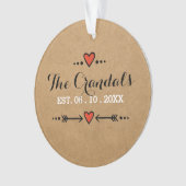 オーナメントピンクのハート結婚矢印 – の記念日 –  オーナメント (正面)