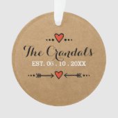 オーナメントピンクのハート結婚矢印 – の記念日 –  オーナメント (正面)