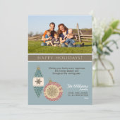 オーナメントファミリーホリデーカード(チョコレート/青) シーズンカード (スタンド正面)