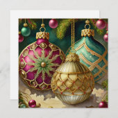 オーナメントファンシースのクリスマスカスタム シーズンカード (正面/裏面)