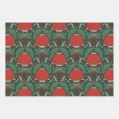 オーナメントフローラとセーター柄クリスマス ラッピングペーパーシート (正面2)