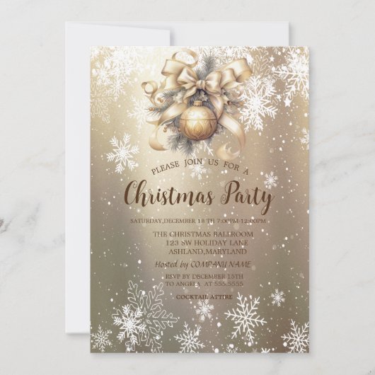 オーナメントボールボースノーフレークスクリスマスカンパニー 招待状 (正面)