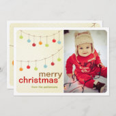 オーナメントメリモダンークリスマスの写真カード シーズンカード (正面/裏面)