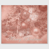 オーナメントメリークリスマスツリーバラ金ゴールド休日 ラッピングペーパー (フラット)