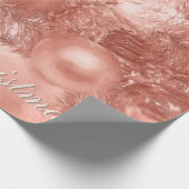 オーナメントメリークリスマスツリーバラ金ゴールド休日 ラッピングペーパー (角)