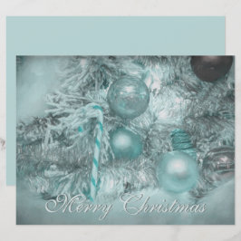 オーナメントメリークリスマスティール（緑がかった色）グリーンホリデーツリー