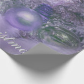 オーナメントメリークリスマスパープルホリデーツリー ラッピングペーパー (角)