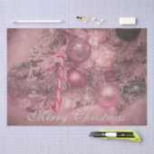 オーナメントメリークリスマスピンクシルバーホリデーツリー 薄葉紙 (クラフト)