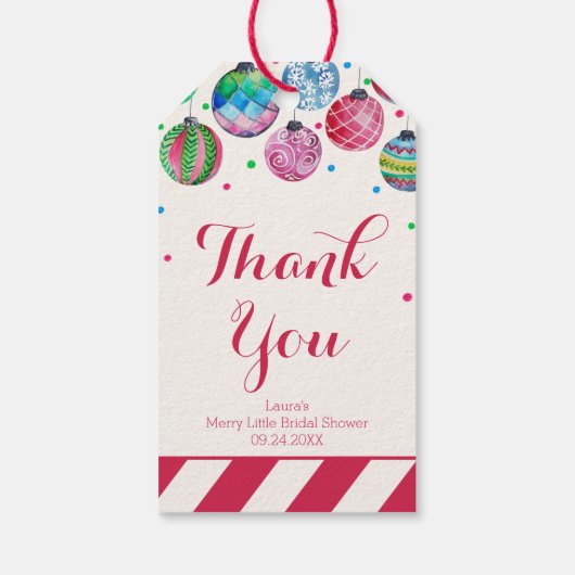 オーナメントメリーリトルブライダルシャワーありがとう ギフトタグ (裏面)