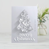 オーナメントモダンクリスマスツリーの挨拶 シーズンカード (スタンド正面)