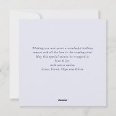 オーナメントモダンクリスマスツリー挨拶シンプル シーズンカード (裏面)