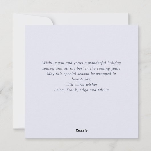 オーナメントモダンクリスマスツリー挨拶シンプル シーズンカード (裏面)