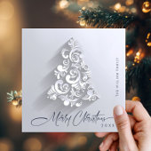 オーナメントモダンクリスマスツリー挨拶シンプル シーズンカード