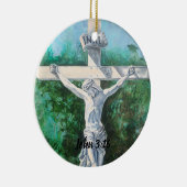 オーナメントモダンヨハネ3:16信仰の教会の牧師 セラミックオーナメント (右)