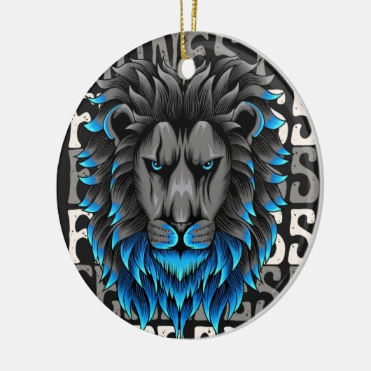 オーナメントライオンのパターン前向き セラミックオーナメント (左)