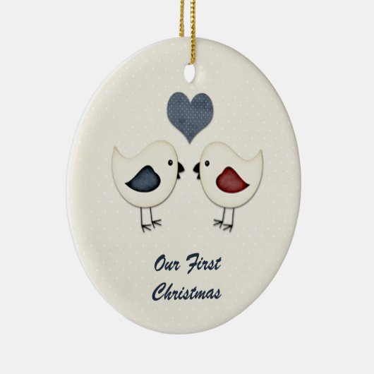 オーナメントラブバード初めてのクリスマス セラミックオーナメント (右)