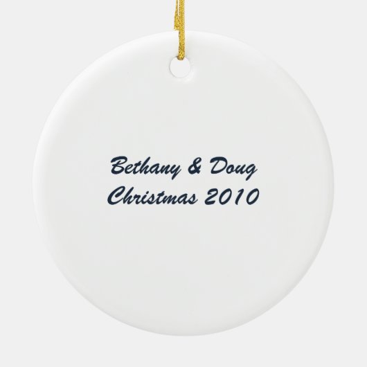 オーナメントラブバード初めてのクリスマス セラミックオーナメント (裏面)