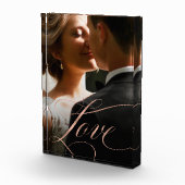 オーナメントラブ | 偽のローズゴールドカリグラフィー フォトブロック (右)