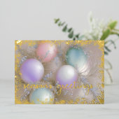 オーナメントラベンダーピーチミントシャンパーニュ 箔シーズンカード (立ち正面)