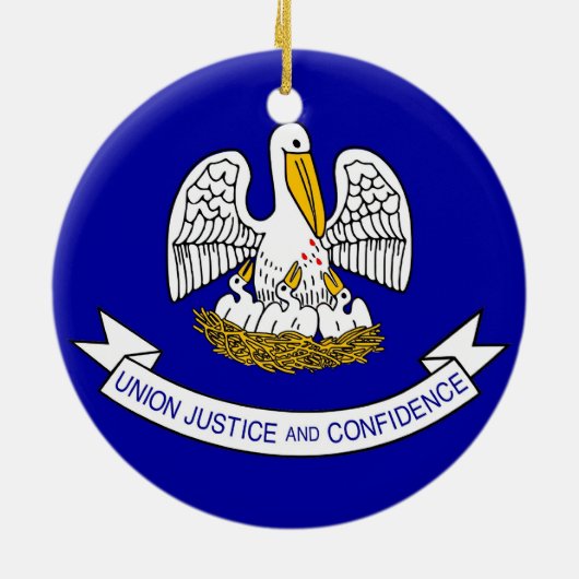 オーナメントルイジアナ州旗 セラミックオーナメント (裏面)