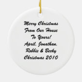 オーナメントレッドスターブラックツリー セラミックオーナメント (裏面)