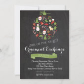 オーナメント交換クリスマスのパーティの招待状 招待状 (正面)