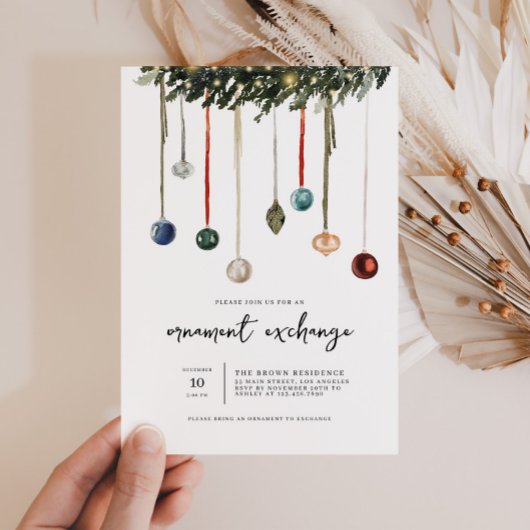 オーナメント交換クリスマスパーティの招待状 招待状