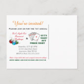 オーナメント交換トランプのポーカー招待状 インビテーションポストカード (裏面)