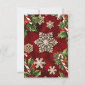 オーナメント交換パーティの招待状カード。ホリデー 招待状 (裏面)