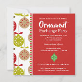 オーナメント交換パーティークリスマス招待状 招待状 (正面)
