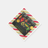 オーナメント交換パーティーナプキン – Blk スタンダードカクテルナプキン (角)