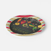 オーナメント交換パーティープレート- Blk ペーパープレート (アングル)