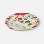 オーナメント交換パーティープレート- WH ペーパープレート (アングル)