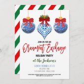 オーナメント交換ホリデーパーティ 招待状 (正面/裏面)