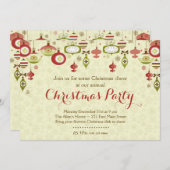 オーナメント交換Chrismasのパーティの招待状 招待状 (正面/裏面)