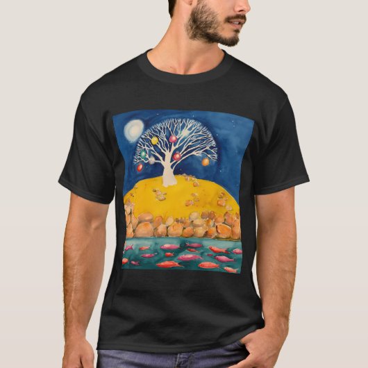 オーナメント付きの白いユーカリの木 Tシャツ (正面)