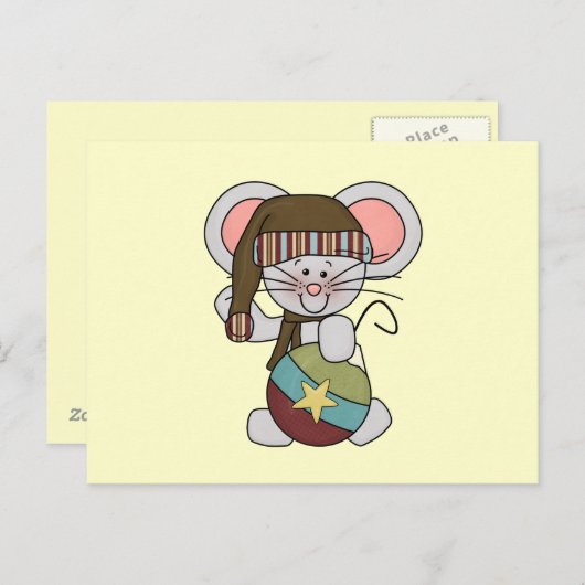 オーナメント付きクリスマスマウス シーズンポストカード (正面/裏面)