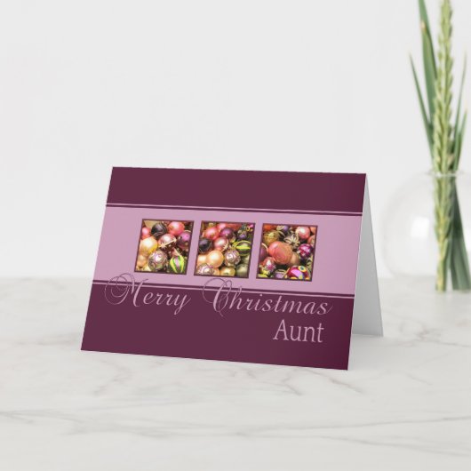 オーナメント付き叔母クリスマスカード シーズンカード (正面)