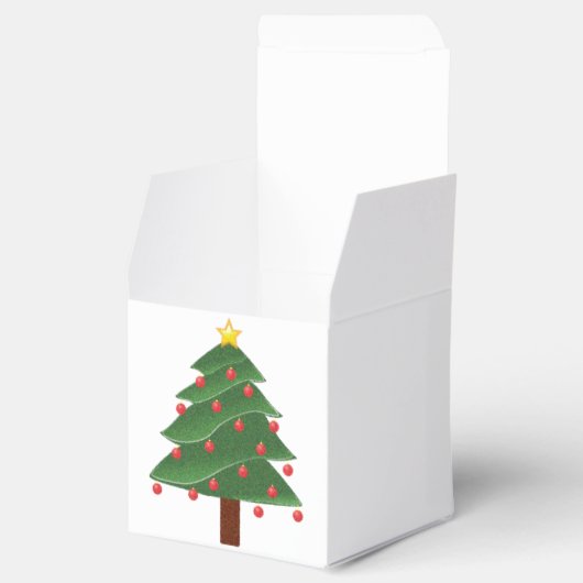 オーナメント付き漫画の冬のクリスマスツリー フェイバーボックス (オープン)