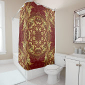 オーナメント伝統的の向きを赤い背景にします。S シャワーカーテン (インサイチュ)