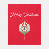 オーナメント伝統的グリーンとレッドクリスマス フリースブランケット (正面)