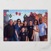 オーナメント写真レッドメリークリスマスクリスマス金ゴールドJOY 箔シーズンカード (裏面)