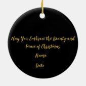 オーナメント冬のクリスマスディアー – カスタマイズ可能 セラミックオーナメント (裏面)