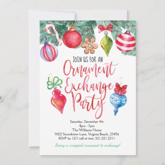 オーナメント取引所クリスマスパーティー 招待状 (正面)