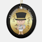 オーナメント大晦日のベビーの日付を加えます セラミックオーナメント (左)