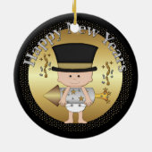 オーナメント大晦日のベビーの日付を加えます セラミックオーナメント (裏面)