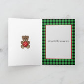 オーナメント折りグリーティングカード付テディベア カード (内部)