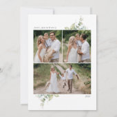 オーナメント水彩グリーンメリークリスマス4枚の写真 シーズンカード (裏面)