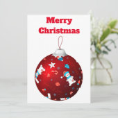 オーナメント霜の降りたクリスマスカード 招待状 (スタンド正面)